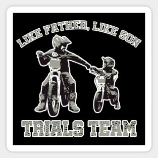 father's day trial bike dad racing cycling sport daddy father son Magnet